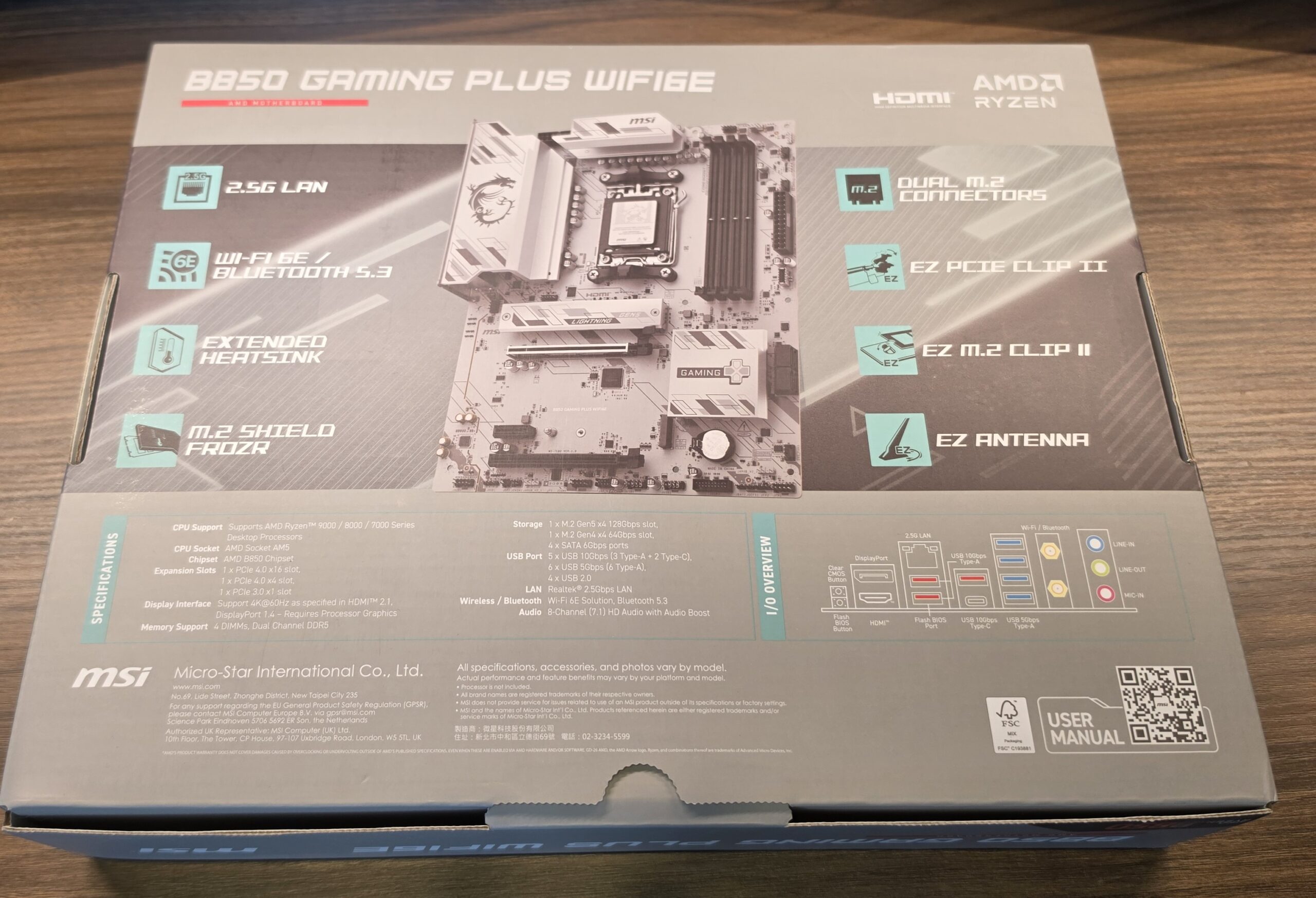 MSI B850 GAMING PLUS WIFIの実物