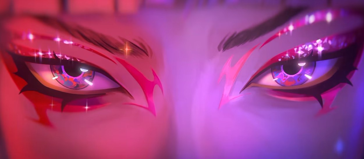 K/DA『FIRESTARTER』MVのアイメイクのアップ