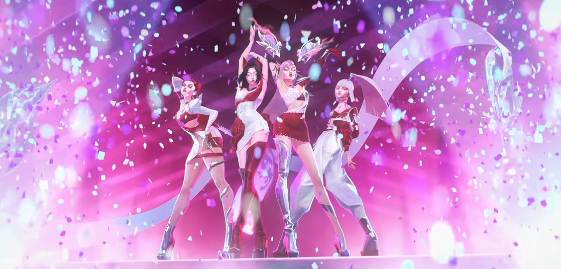 K/DA『FIRESTARTER』MVで紙吹雪の中で踊る4人